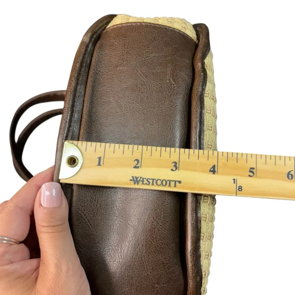 The Sak Tan Woven Crossbody Bag with Dark Brown Trim - Picture 12 of 12